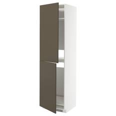 IKEA - METOD højskab til køl/frys, hvid/Havstorp brun-beige, 60x60x220 cm