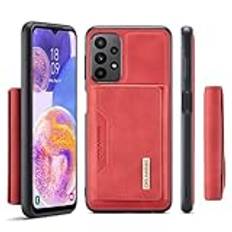 Skyddsväska Plånboksfodral till Samsung Galaxy A23 5G/4G, läder 2 i 1 löstagbart magnetfodral med korthållare Stötsäkert fodral Kompatibel med Samsung Galaxy A23 5G/4G Smartphone smal täckskal(Rosso)