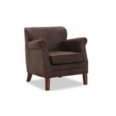 Chesterfield Leeds fåtölj tyg Vintage brun