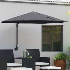 vidaXL Væghængt Haveparasol med LED-lamper i antracit 248 cm