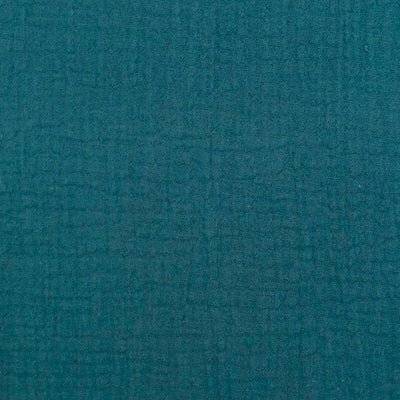 Ensfarvet double gauze, petrol