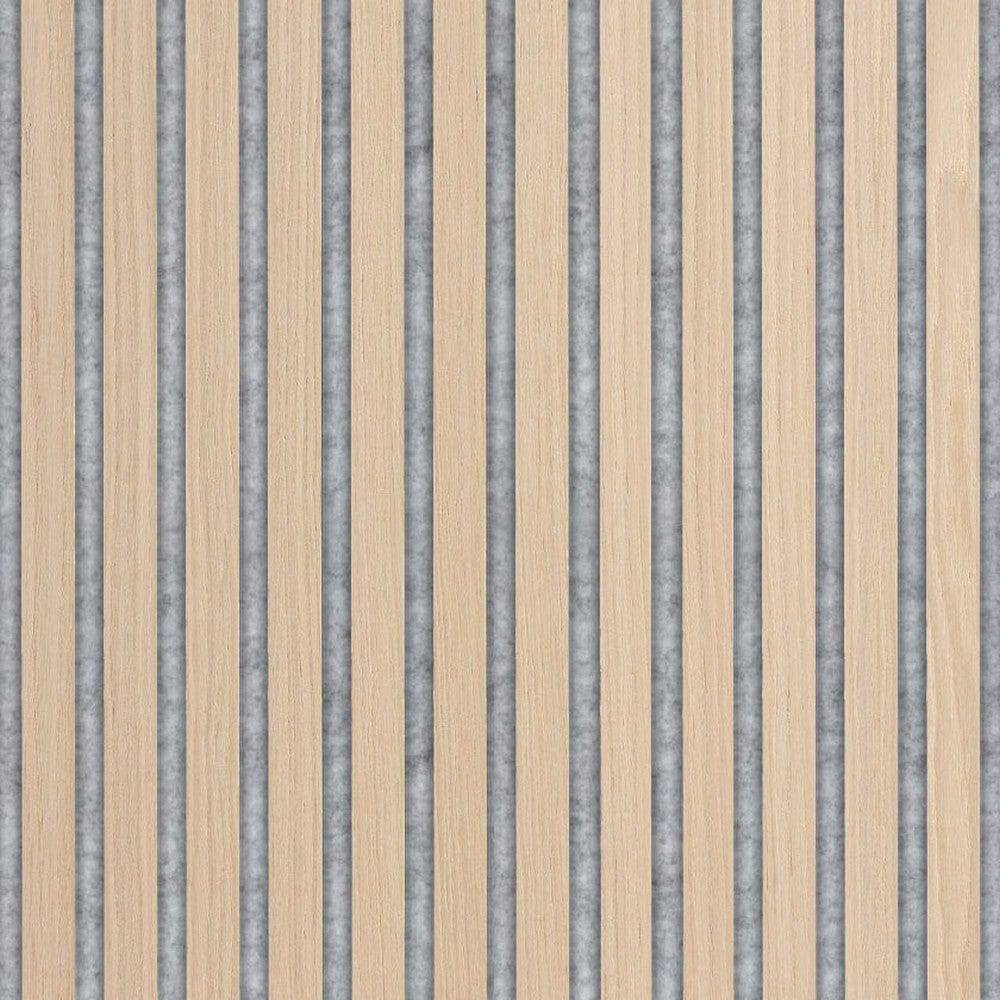 Wood on Wall Akustikpanel Ek Vitlackad - 2-pack / Ljusgrå / 3000x600mm