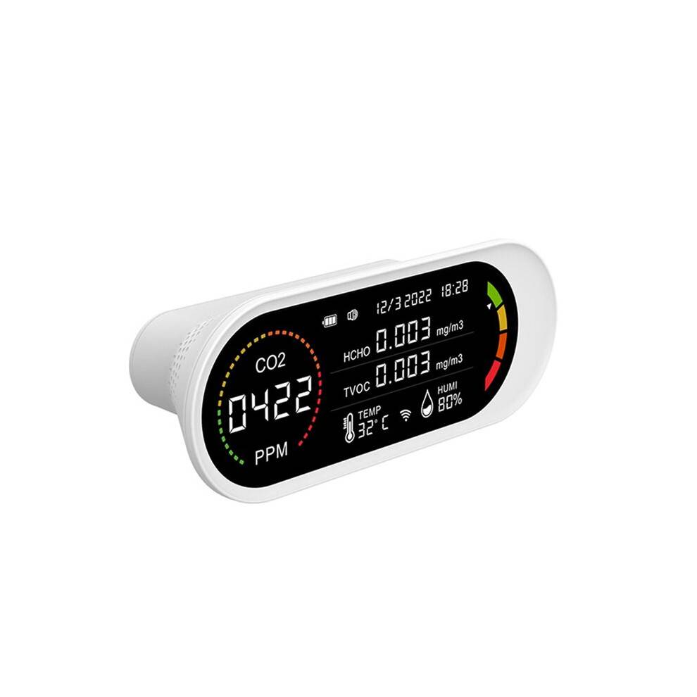 5 in 1 Air Quality Detector TVOC HCHO CO2 Meter Carbon Dioxide Temperature Humidity Testing Air Quality Monitor A