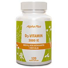 D3-vitamin 3000 IE med K2-vitamin och astaxantin 120 kapslar