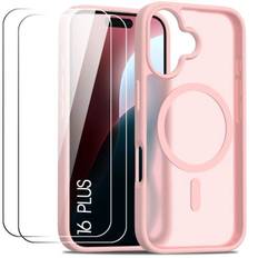 Coque de protection - booling - iphone 16 plus - rose - protection optimale - recharge sans fil