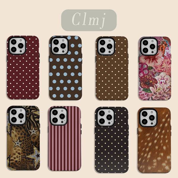 White Polka Dot Phone Case for iPhone 17 16 15 14 13 12 11 Series Pro Max Plus
