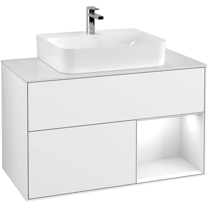 Tvättställsskåp Villeroy & Boch Finion med 2 Lådor Hylla och Bänkskiva för Centrerat Tvättställ