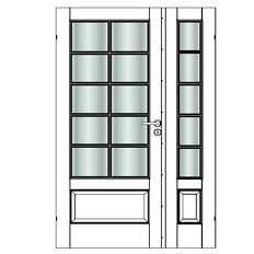 Massiv Swedoor, Craft SP10+5, dobbeltdør, Hvid NCS S0502-Y, advance-line M11,1X20