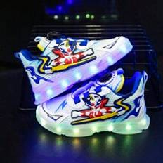 USB Charging LED Light Up Shoes With 16 Colorful Modes And Flashing Lights, Cool Night Glowing Sneakers For Kids (Boys, Girls, Toddlers, Tweens), Cartoon Casual Chunky Sneakers With Light-Up Shoelaces For Running And Sports