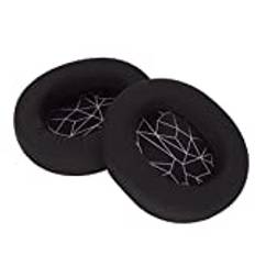 Ersättnings öronkuddar för SteelSeries Arctis 3 5 7,för Arctis 9,för Arctis 1,för Arctis Pro,Memory Foam Öronkuddar Öronkuddar,Protein Leather Over Ear(Svarta öronkuddar med vit silk screen)