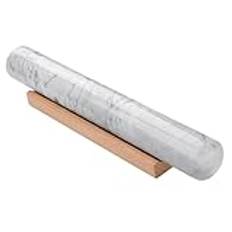 GMYIAK Kavel i marmor med träfäste, kavel i marmor, non-stick deg för bröd, pizzadeg, skorpa, bakverk, kakor (vit, 30 cm)