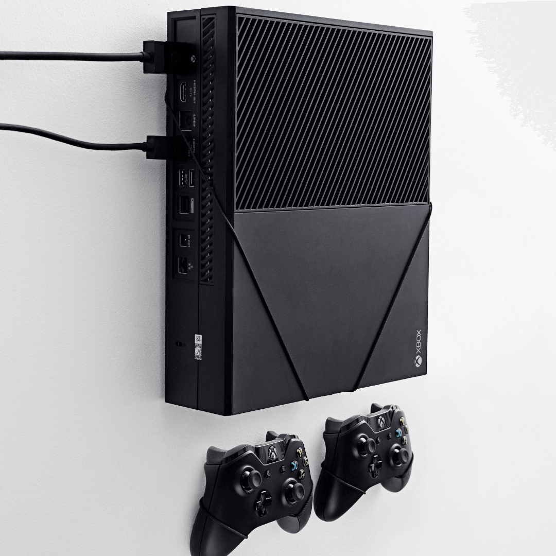 XBOX One Wall Mount - Mounts for XBOX One + Charger / White