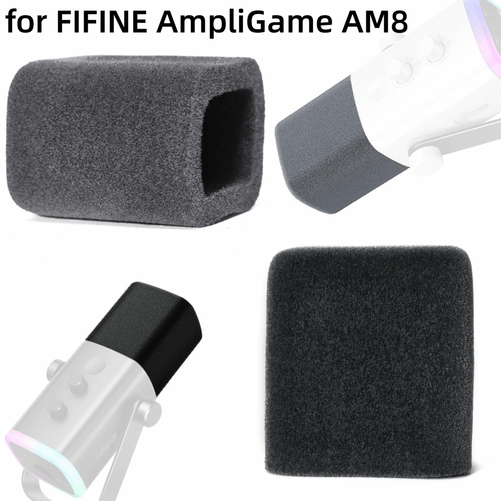 1pcs Replacement Mic Windscreen Cover Flocked Sponge Foam Windproof Pop Filter Cover Noise Reduction for FIFINE AmpliGame AM8