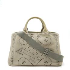 Prada Vintage, Pre-owned, Dame, Grå, ONE SIZE, Uld, Pre-owned Canvas totes