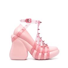 Jean Paul Gaultier - x Melissa Punk Love platåpumps - dam - kalvskinn/gummi/gummi/gummi - 39 - Rosa