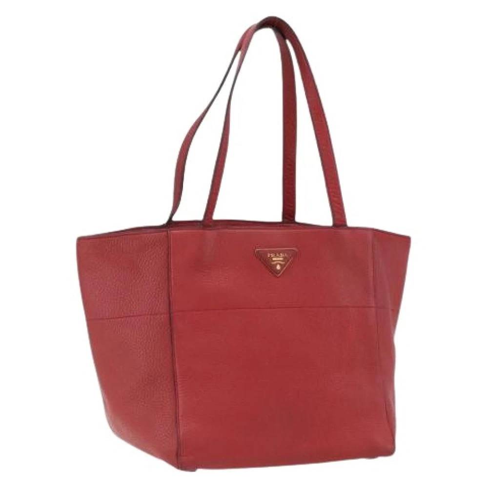 Prada Vintage Pre-owned Vintage Tote Bag - Vintage - Dame - Rød - ONE SIZE - Uld