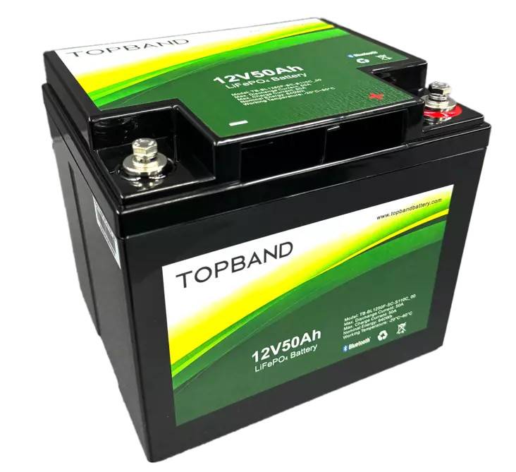Topband TB1250B Li-ion akku 12,8v 50Ah 196x165x174 LiFePO4 Bluetooth