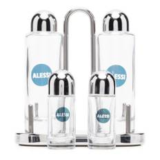Alessi, Home , unisex, ONE Size, Oljeflaska, vinägerflaska, salt- och pepparkar set
