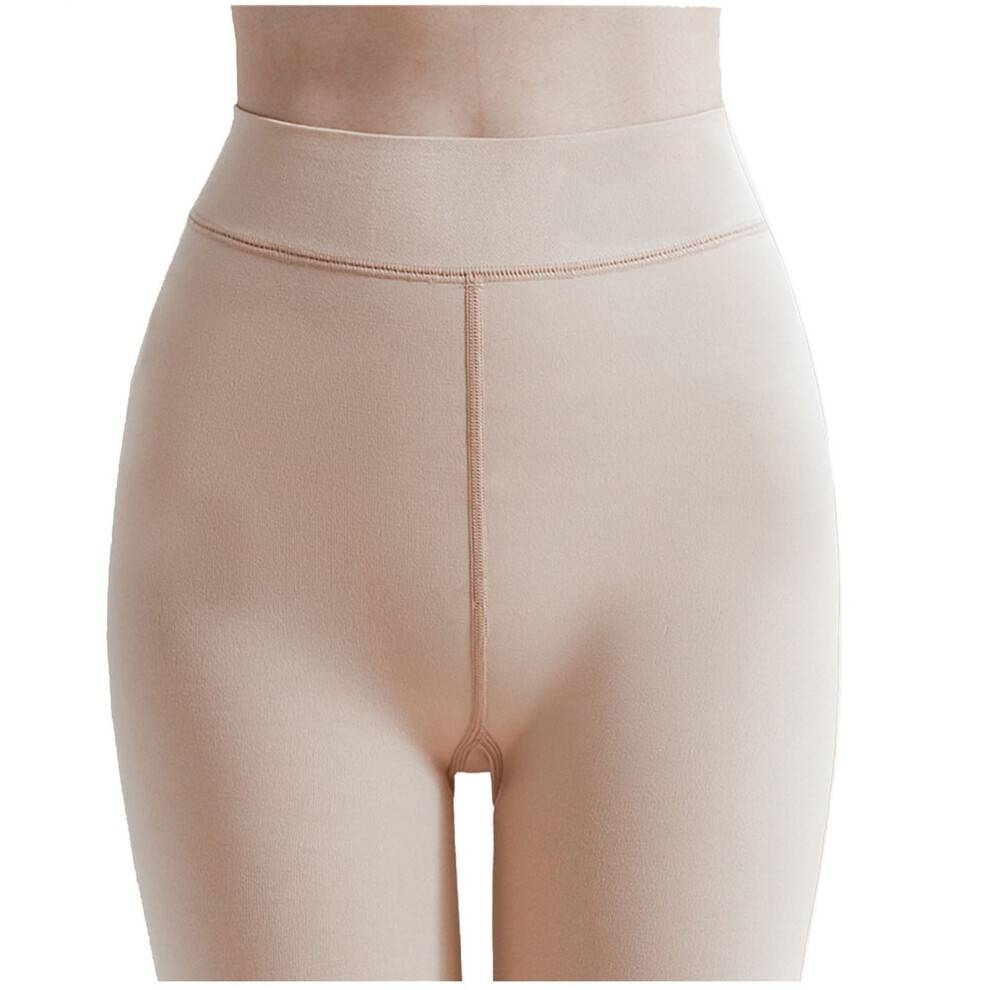 asdoklhq Tights Damfodrade Leggings Tights Varma Leggings med Hög Midja Genomskinliga Byxor Halkfria Strumpbyxor Vita L