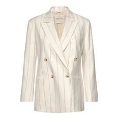 GANT Pinstripe Linen Club Blazer White