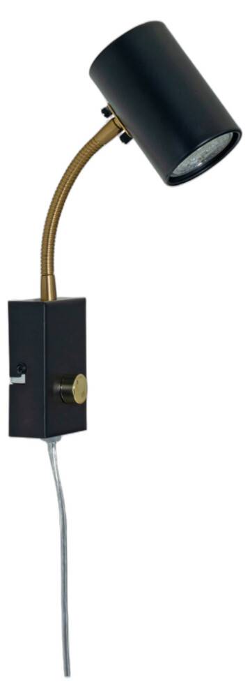 VÄGGLAMPA ANETA LIGHTING FRODO GU10 SVART/MÄSSING