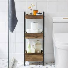 Reol i industrielt look, B28 x D20 x H74 cm, brun