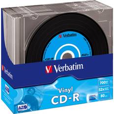 Verbatim CD-R, 52x, 700 MB/80 min, 10-pack slimcase, vinyl