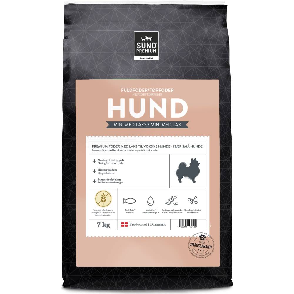 Sund Premium hundefoder Mini med laks 7 kg