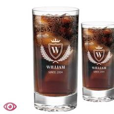 2-pack Orrefors Carat highballglas med gravyr - Sköld
