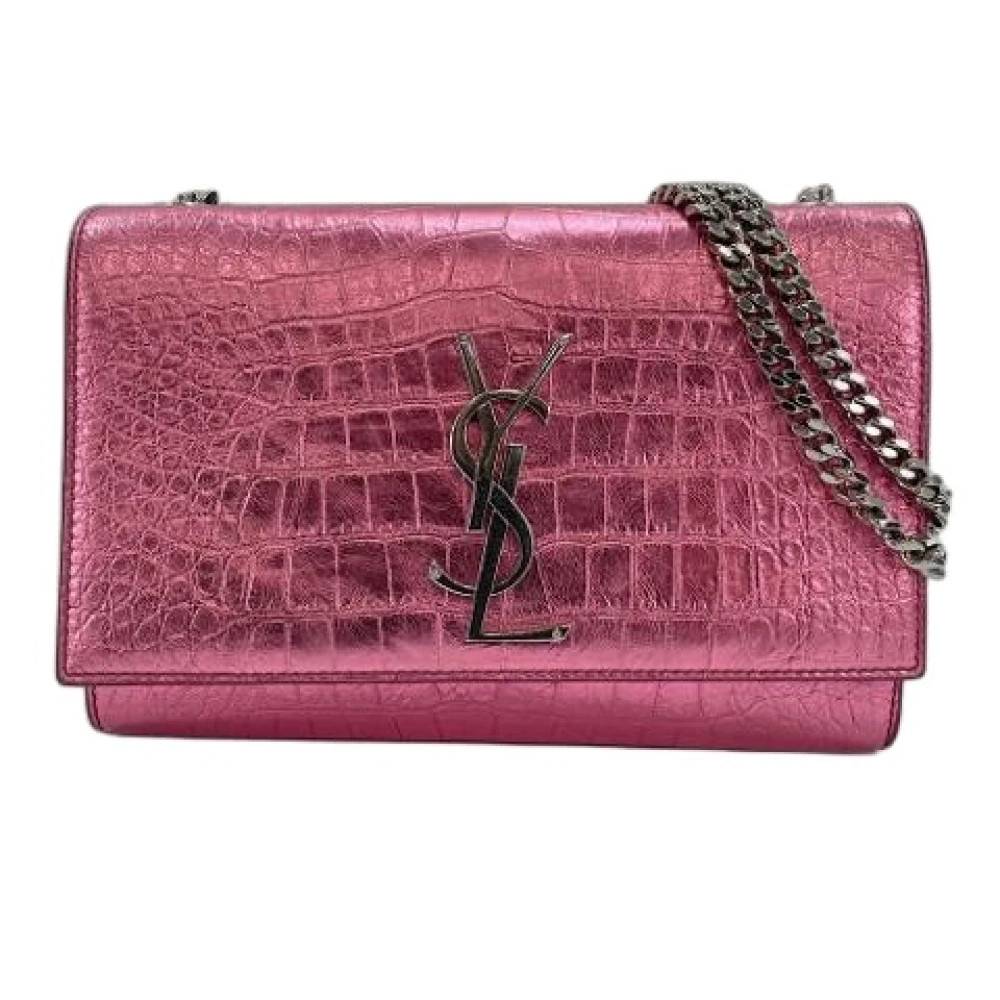 Yves Saint Laurent Vintage Pre-owned Cassandre Skuldertaske - Vintage - Dame - Lyserød - ONE SIZE - Uld