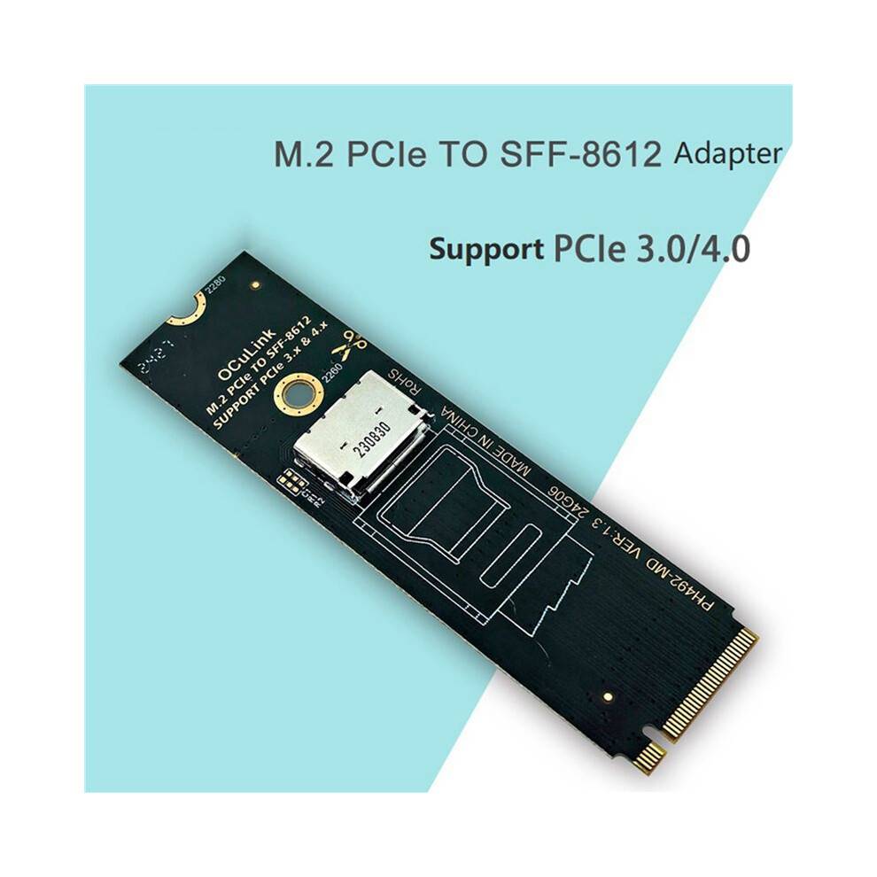 3X M.2 NVMe PCIe to Oculink SFF-8611 SFF-8612 Adapter M.2 Mkey Nvme to SFF-8612 Adapter for NVME U.2 U.3 SSD