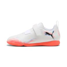 PUMA FUTURE 8 PLAY Futsal Boots Youth, Shoes, White/Black/Glowing Red, 26