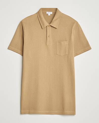 Sunspel Riviera Polo Shirt Tan