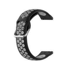 Samsung Galaxy Watch3 45mm/Watch 46mm - 2-Farvet Silikone rem 22mm - Sort/Grå