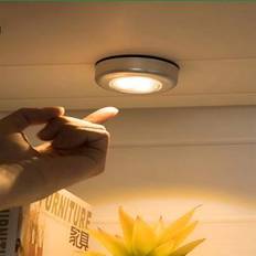 1 st garderobslampa, mini nattlampa för sovrum, kranlampa, självhäftande LED-vägglampa för studenthem, nödvändig i studenthem, nödbelysning, skåpbelys - Gul (vitt ljus,gult ljus)
