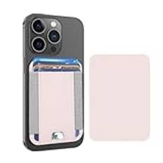 XIXKOLYU® Magnetisk korthållare för Apple Mini, magnetisk korthållare för iPhone 12/13/14 Magsafe, MagSafe läderplånbok, rosa, L, Modern