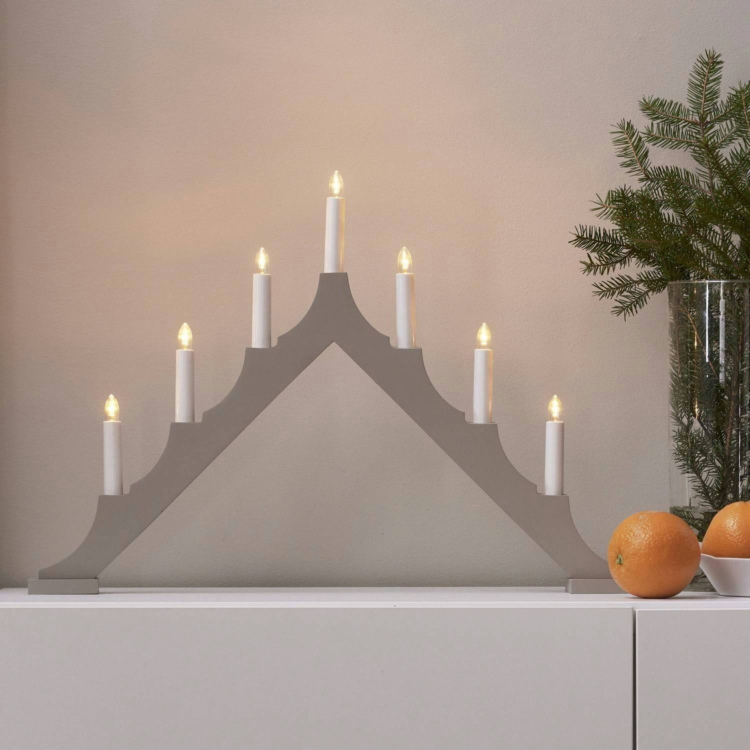 Adventsljusstake Star Trading Alma 7 Ljus Beige