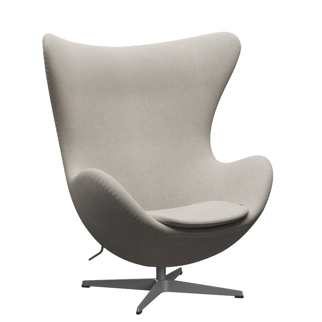 3316 Ægget loungestol, stel i silver grey af Arne Jacobsen Hallingdal - 103 Light Grey - Jacobsen Plus
