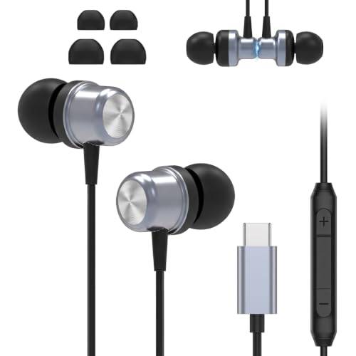 USB C-hörlurar för Samsung Galaxy A56 A55 A54 A53 A36 A35 A34 A26 A16, headset in-ear med mikrofon för Galaxy S25 S24 S23 S22 S21 S20 Ultra