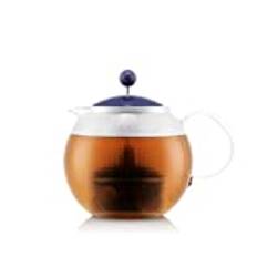 Bodum Assam 1830-540B tepress med glashandtag och färgat plastlock, 1,0 l, 34 dl