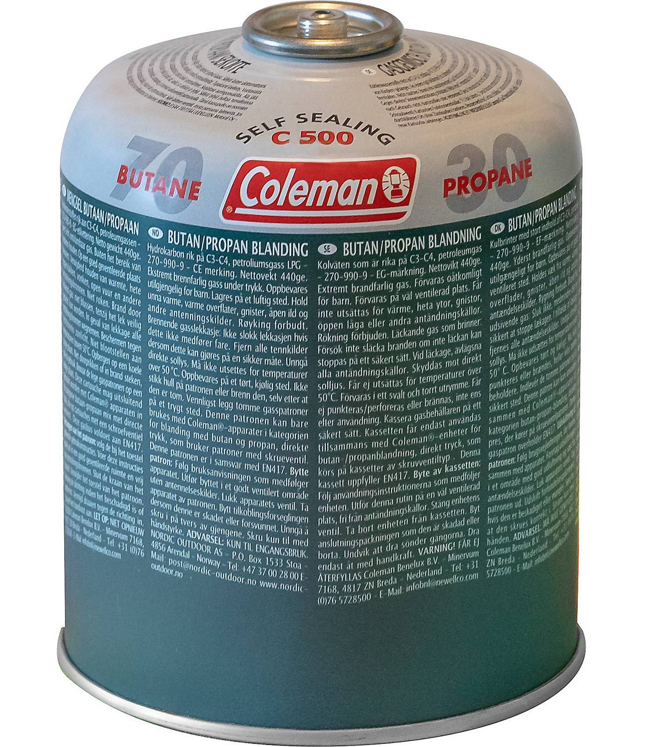 Gasflaske ventilgaspatron - Coleman Cartridge C500 Gas - 440g (1 stk)