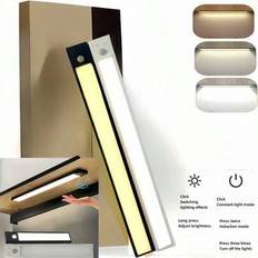 1/2 uppladdningsbar LED-garderobslampa med rörelsesensor - vägglampa med 3 färgskiftande lägen, lämplig för sovrum, kök, garderob, självhäftande skåp - Vitt (Multi-size)
