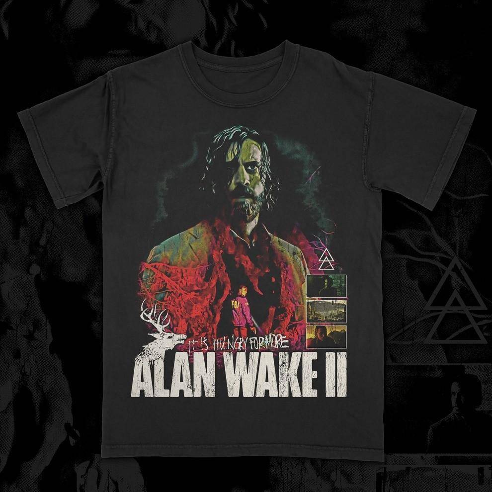 Alan Wake 2 piratkopierad T-shirt Unisex Kortärmad Skjorta S-5XL cm black