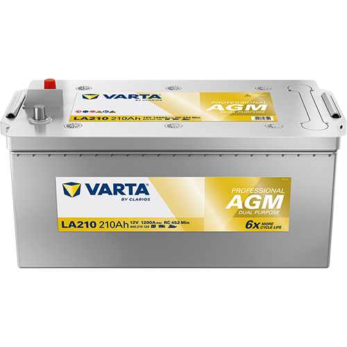 VARTA Professional Dual Purpose AGM fritidsbatteri 12 V 210 Ah/1200 A L- 518 × 276 × 242 mm