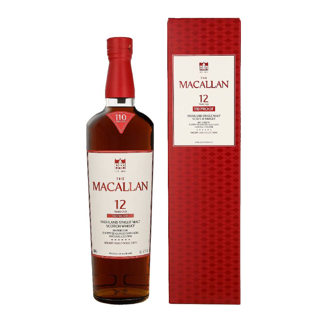 Macallan 12 år, 110 Proof Sherry Oak Highland Single Malt Whisky 70 cl 55% (2026 Edition)