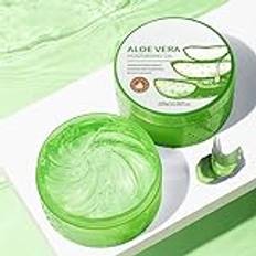 Aloe vera gel, ekologisk aloe vera-gel, aloe vera lugnande gel, aloe vera återfuktande gel, efter sol reparation gel, naturlig aloe vera-kräm, för ansikte, kropp, solbränna (300 g)