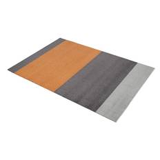 Tica Copenhagen Gulvmåtte Stripes Horisontal - Lys Grå/Grå/Dijon - 90x130 cm