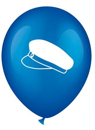 Ballonger - Blå med studentmössa 8-pack