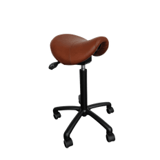Egholm Sadelstol Ruskind Krom 37 - 50 cm Med tilt/Kip