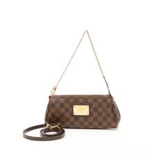 Louis Vuitton Damier Ebene Eva Clutch Bag - Brown